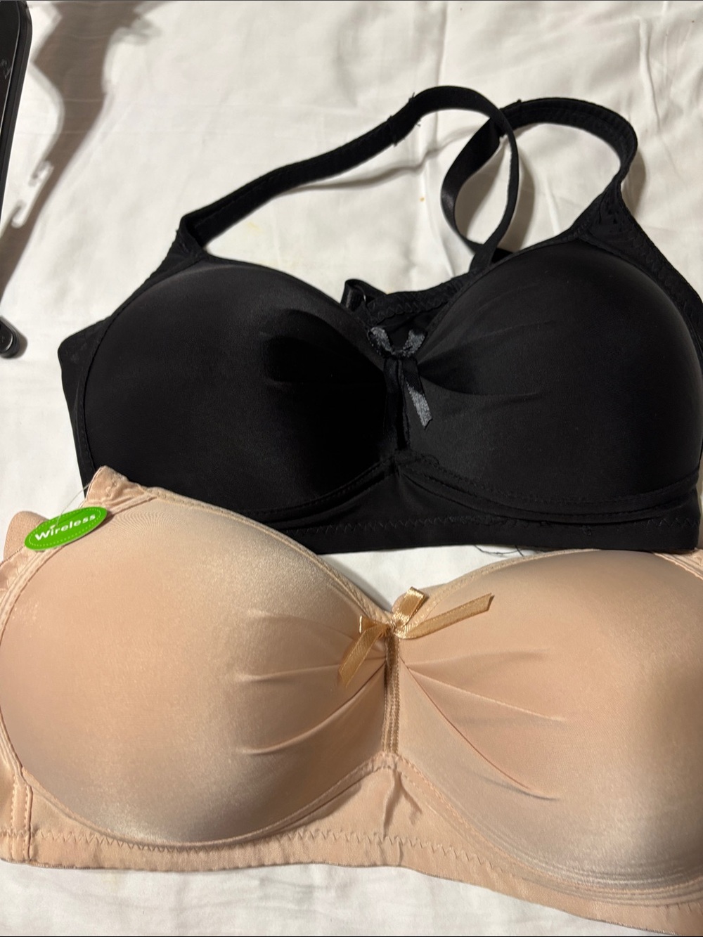 Wireless Strapless T-Shirt Bra - Black and Nude - 2 bras. NWT